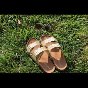 Gold Glitter Sandals